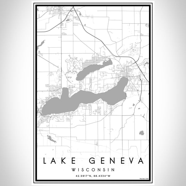 Lake Geneva - Wisconsin Classic Map Print