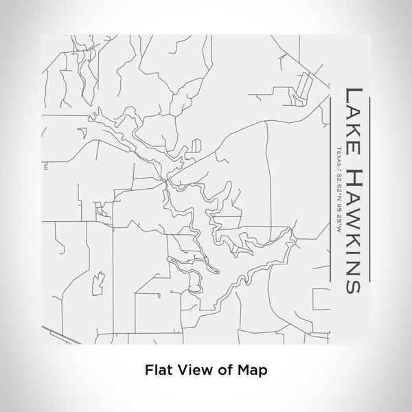 Rendered View of Lake Hawkins Texas Map Engraving on 17oz Stainless Steel Insulated Tumbler in White