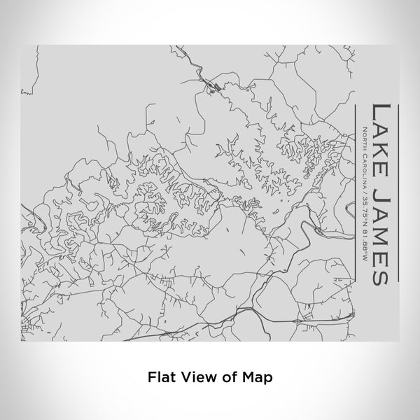 Rendered View of Lake James North Carolina Map Engraving on 20oz Stainless Steel Insulated Bottle with Bamboo Top