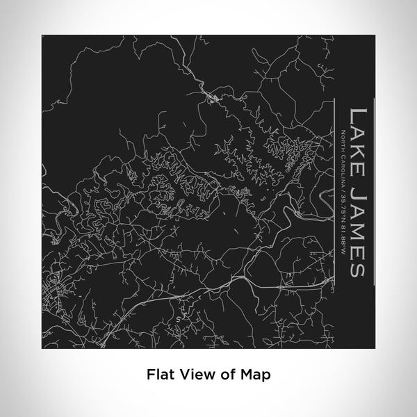 Rendered View of Lake James North Carolina Map Engraving on 17oz Stainless Steel Insulated Tumbler in Black