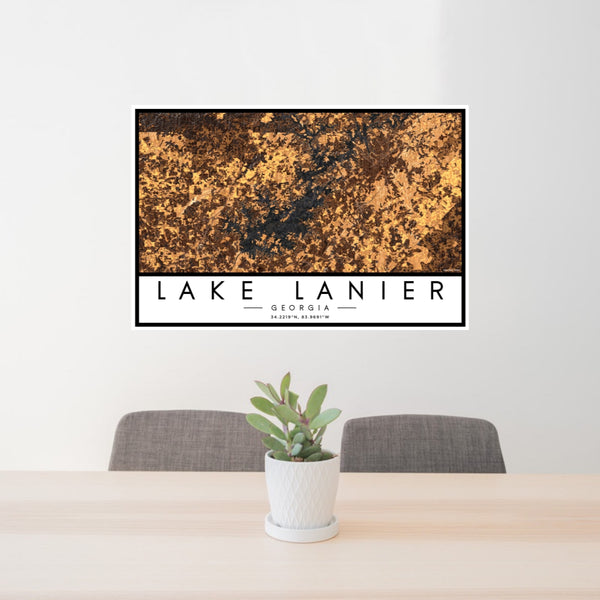 Lake Lanier - Georgia Map Print in Ember