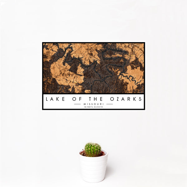 Lake of the Ozarks - Missouri Map Print in Ember