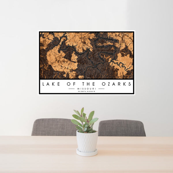 Lake of the Ozarks - Missouri Map Print in Ember