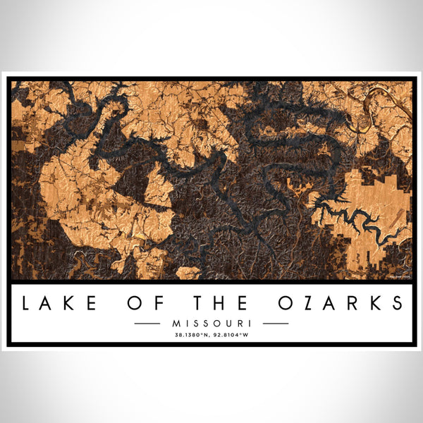 Lake of the Ozarks - Missouri Map Print in Ember