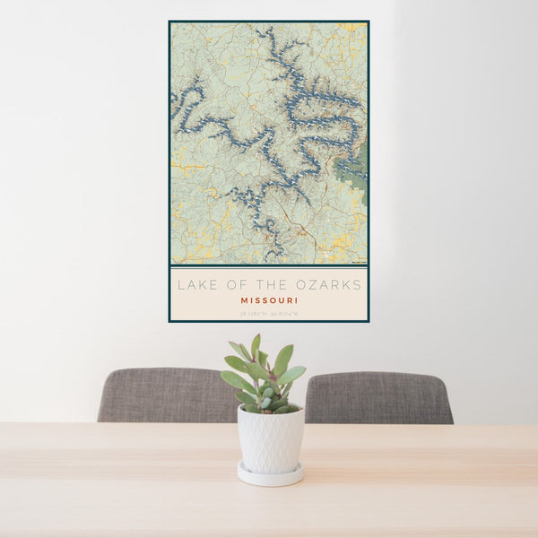 Lake of the Ozarks - Missouri Map Print in Woodblock