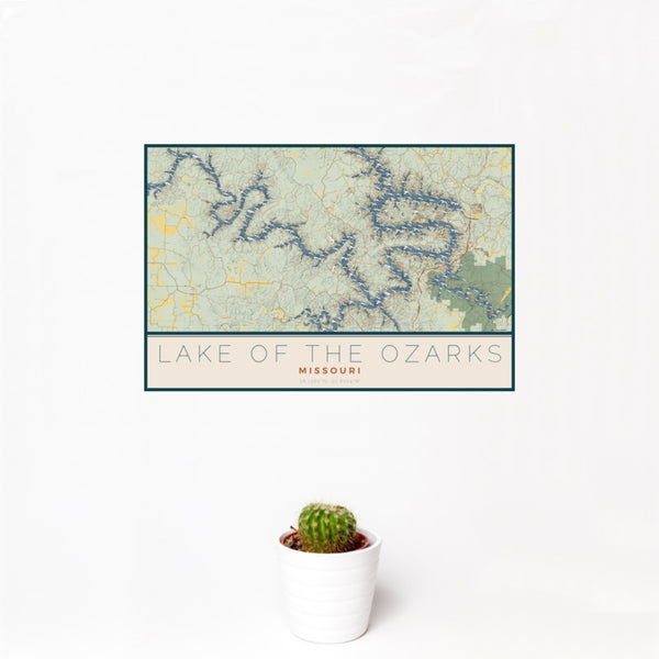 Lake of the Ozarks - Missouri Map Print in Woodblock