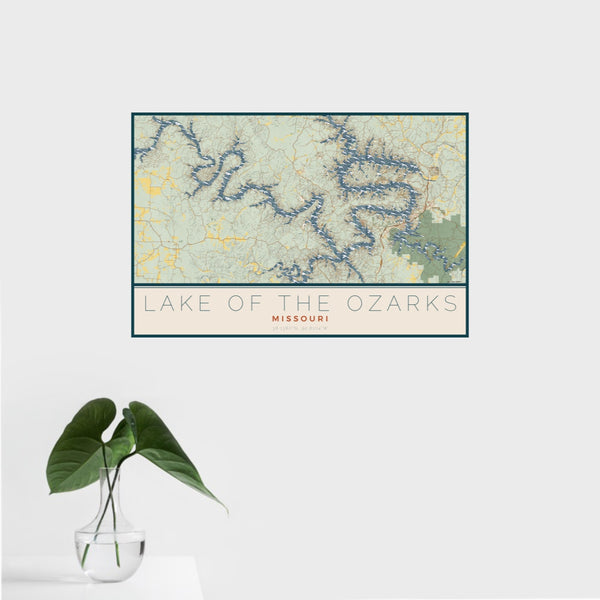 Lake of the Ozarks - Missouri Map Print in Woodblock