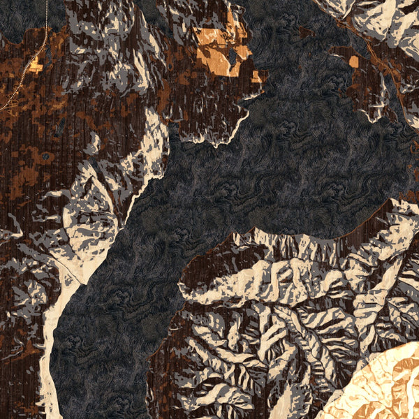 Lake Pend Oreille Idaho Map Print in Ember Style Zoomed In Close Up Showing Details