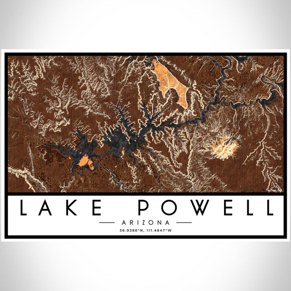 Lake Powell - Arizona Map Print in Ember