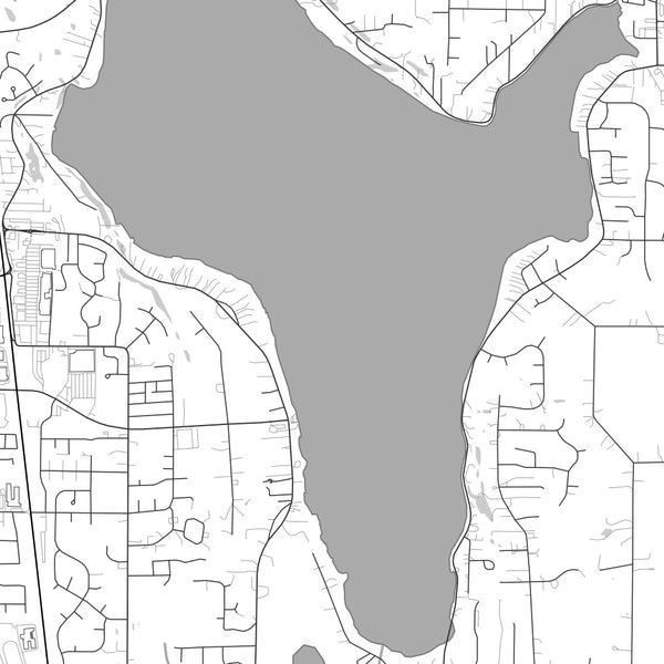 Lake Stevens Washington Map Print in Classic Style Zoomed In Close Up Showing Details