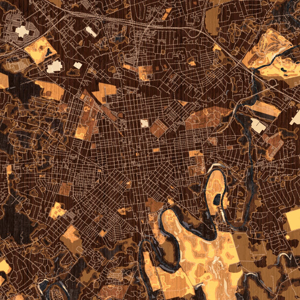 Lancaster - Pennsylvania Map Print in Ember