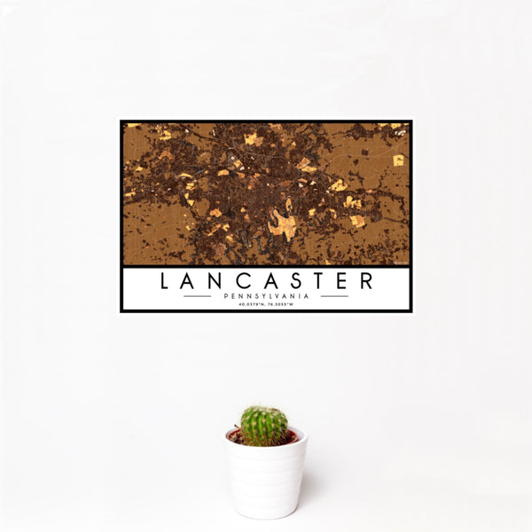 Lancaster - Pennsylvania Map Print in Ember
