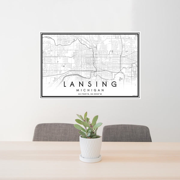 Lansing - Michigan Classic Map Print