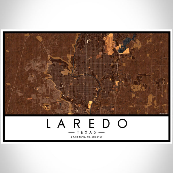 Laredo - Texas Map Print in Ember