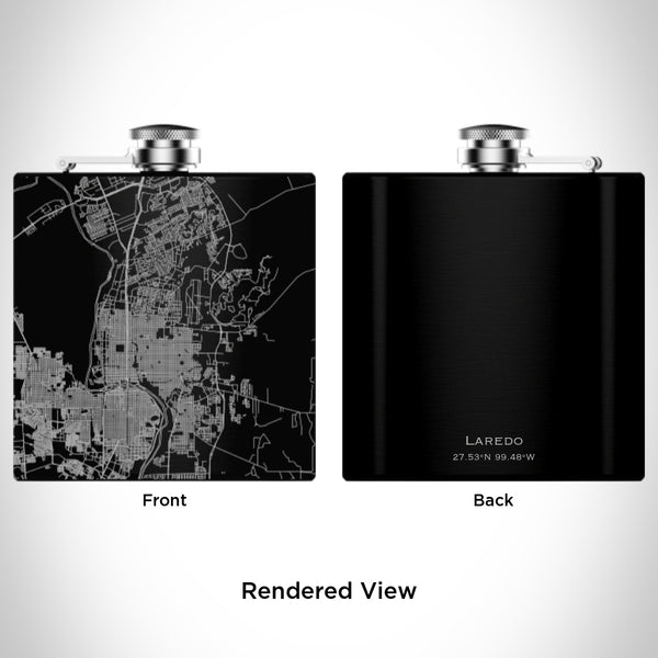 Laredo - Texas Map Hip Flask in Matte Black