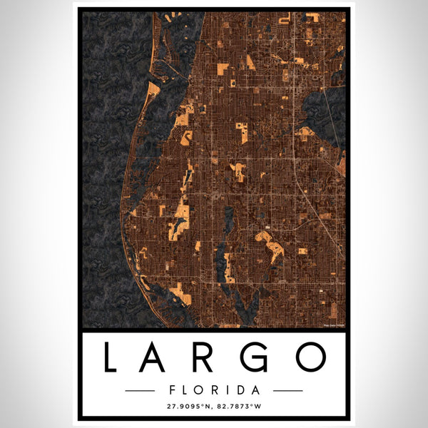 Largo - Florida Map Print in Ember