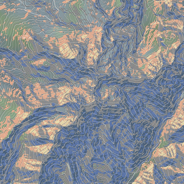 Lavender Peak Colorado Map Print in Afternoon Style Zoomed In Close Up Showing Details