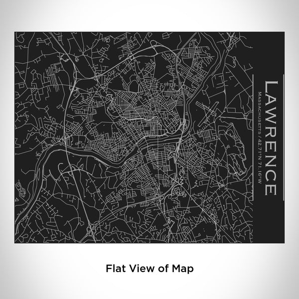 Lawrence - Massachusetts Map Bottle with Bamboo Top in Matte Black