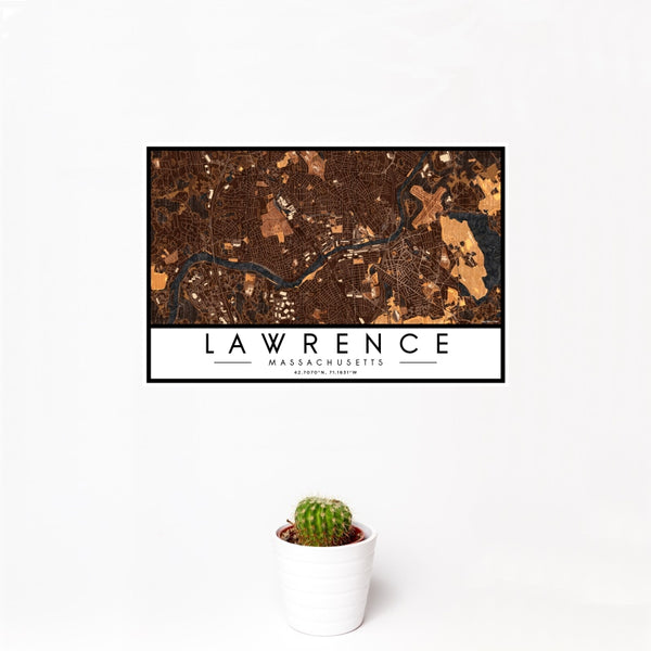 Lawrence - Massachusetts Map Print in Ember