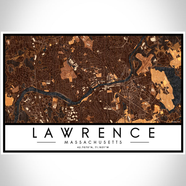 Lawrence - Massachusetts Map Print in Ember