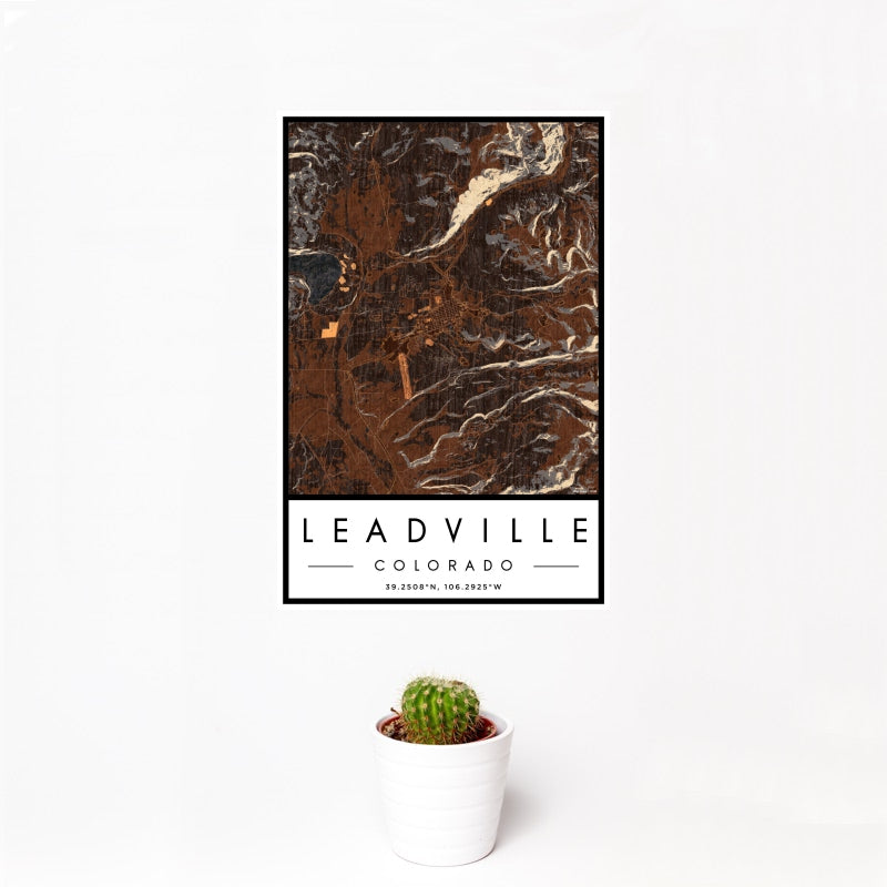 Leadville - Colorado Map Print in Ember