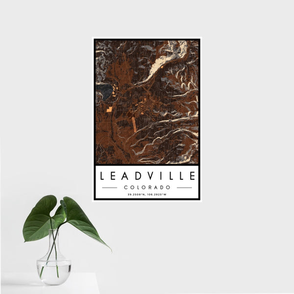 Leadville - Colorado Map Print in Ember