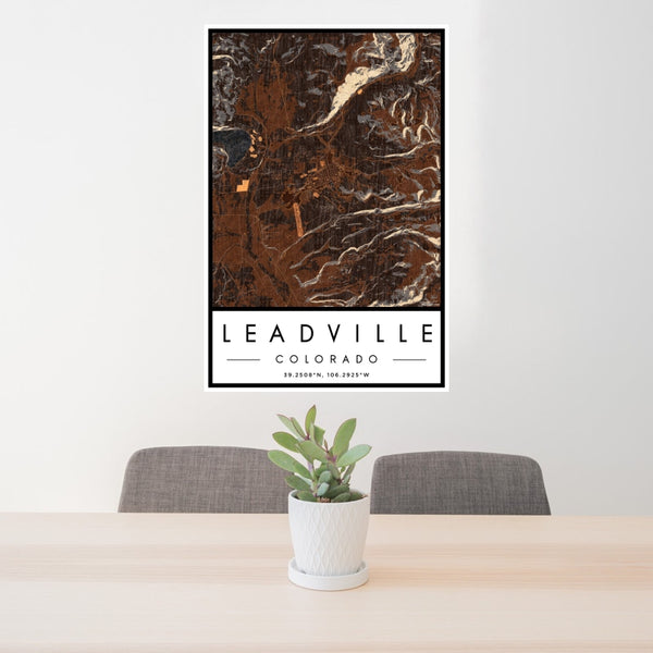Leadville - Colorado Map Print in Ember