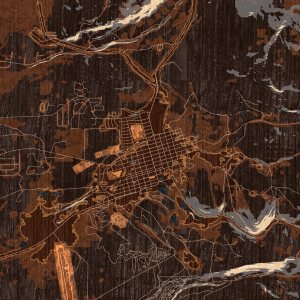 Leadville - Colorado Map Print in Ember