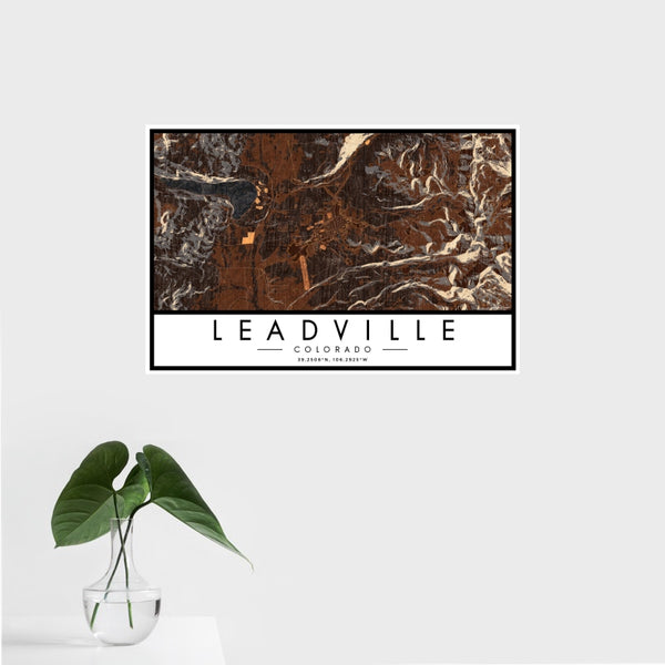 Leadville - Colorado Map Print in Ember