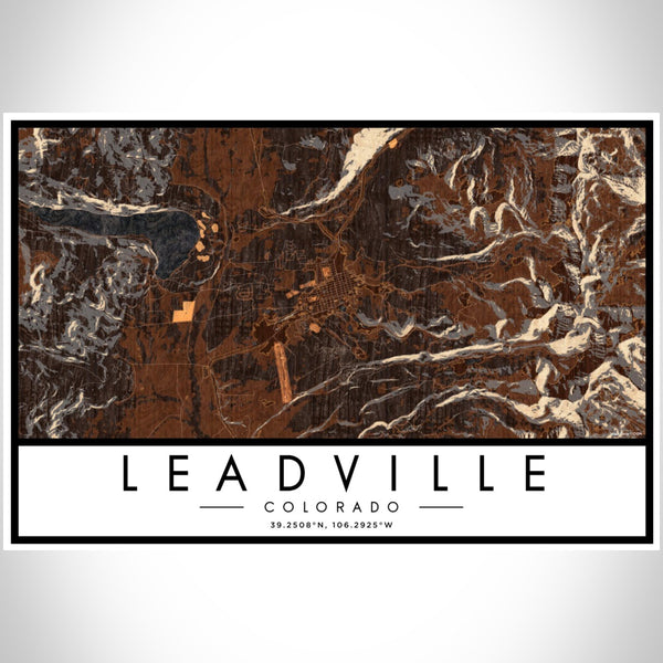 Leadville - Colorado Map Print in Ember