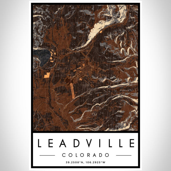 Leadville - Colorado Map Print in Ember