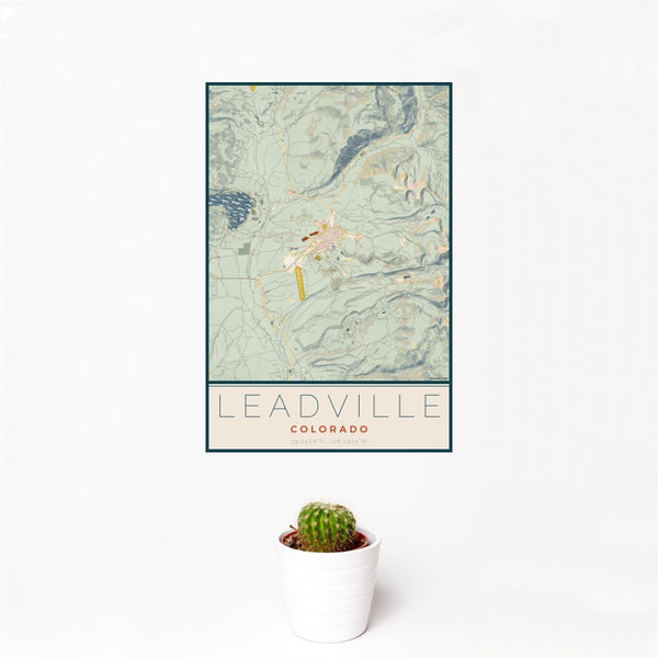Leadville - Colorado Map Print in Woodblock