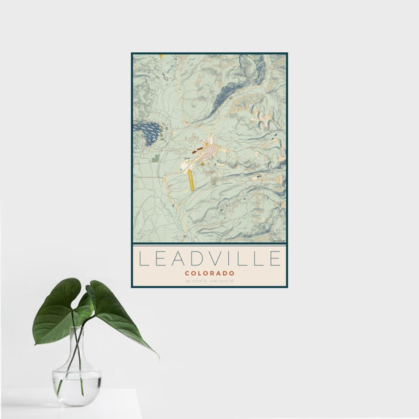Leadville - Colorado Map Print in Woodblock