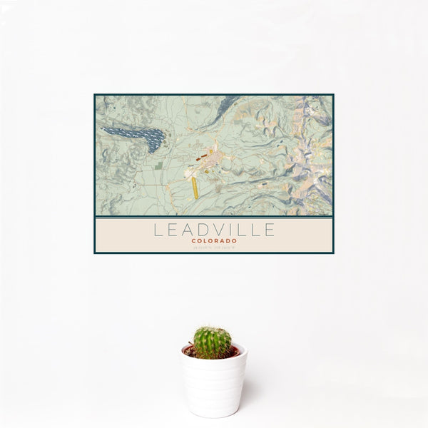Leadville - Colorado Map Print in Woodblock