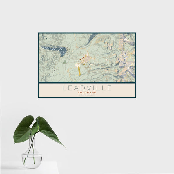 Leadville - Colorado Map Print in Woodblock