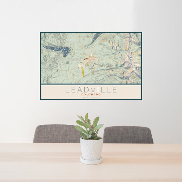 Leadville - Colorado Map Print in Woodblock
