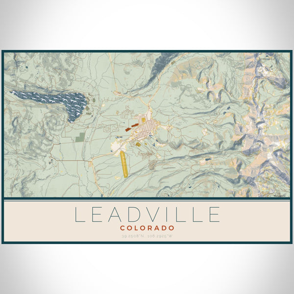 Leadville - Colorado Map Print in Woodblock