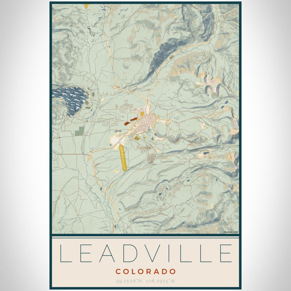 Leadville - Colorado Map Print in Woodblock