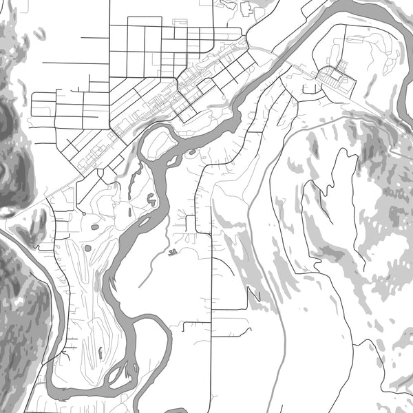 Leavenworth Washington Map Print in Classic Style Zoomed In Close Up Showing Details