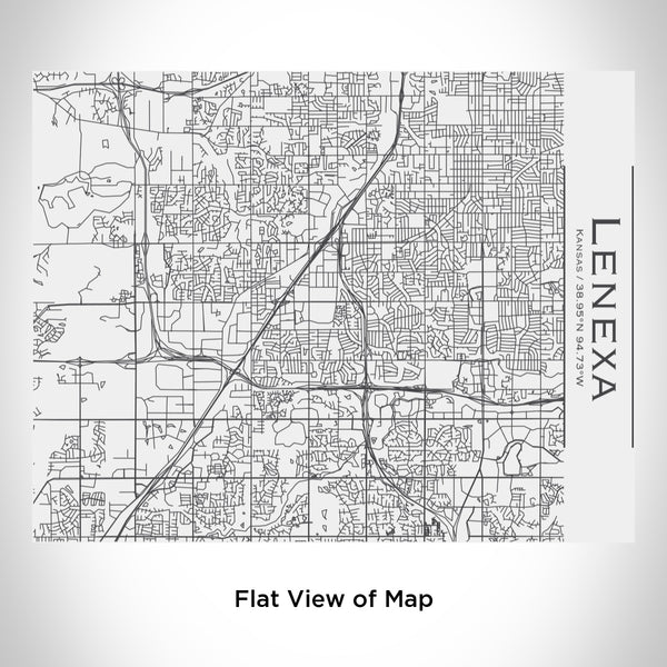 Rendered View of Lenexa Kansas Map Engraving on 20oz Stainless Steel Insulated Bottle with Bamboo Top in White
