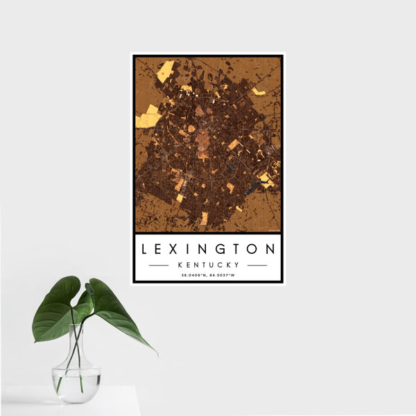 Lexington - Kentucky Map Print in Ember