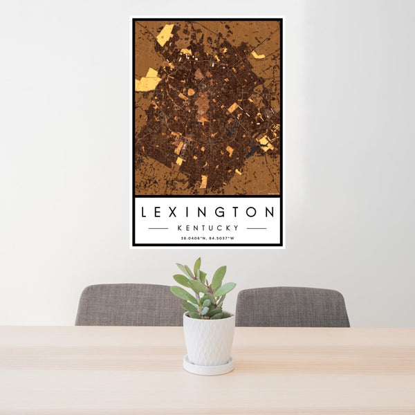 Lexington - Kentucky Map Print in Ember