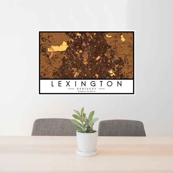 Lexington - Kentucky Map Print in Ember