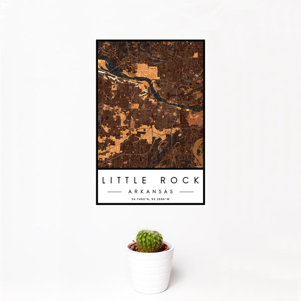 Little Rock - Arkansas Map Print in Ember