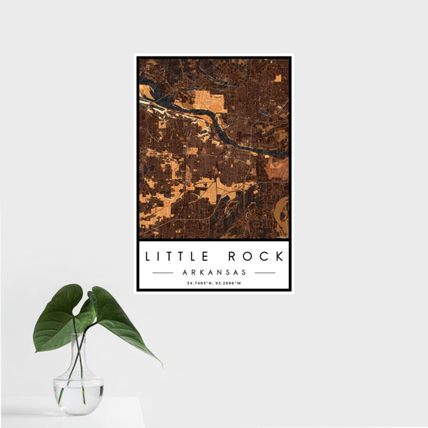 Little Rock - Arkansas Map Print in Ember