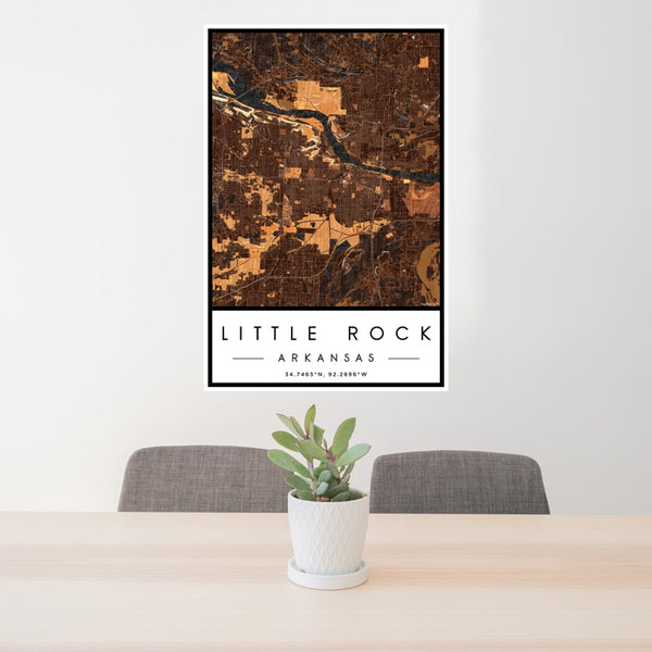 Little Rock - Arkansas Map Print in Ember
