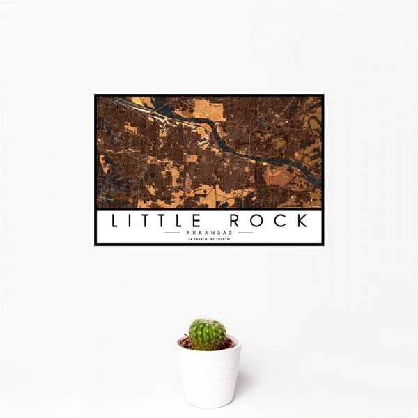 Little Rock - Arkansas Map Print in Ember