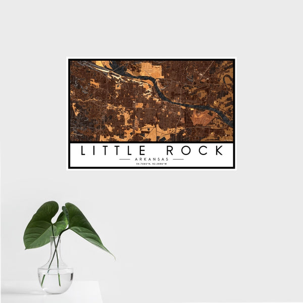 Little Rock - Arkansas Map Print in Ember