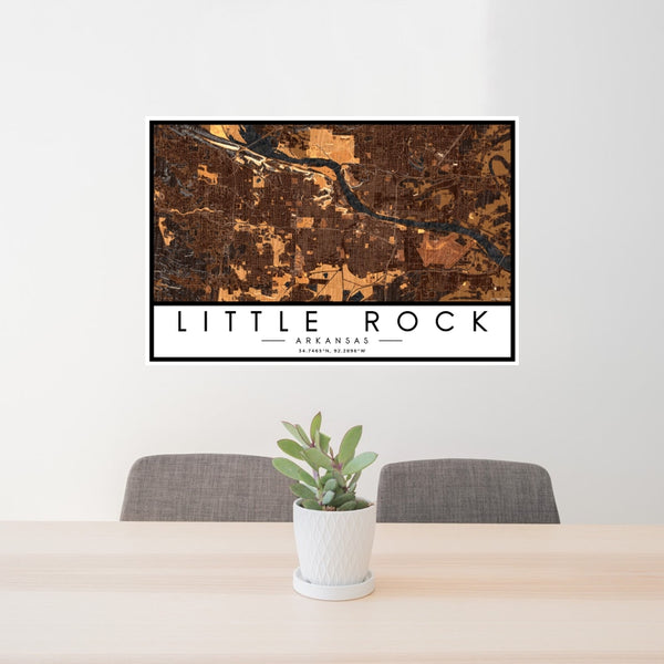 Little Rock - Arkansas Map Print in Ember