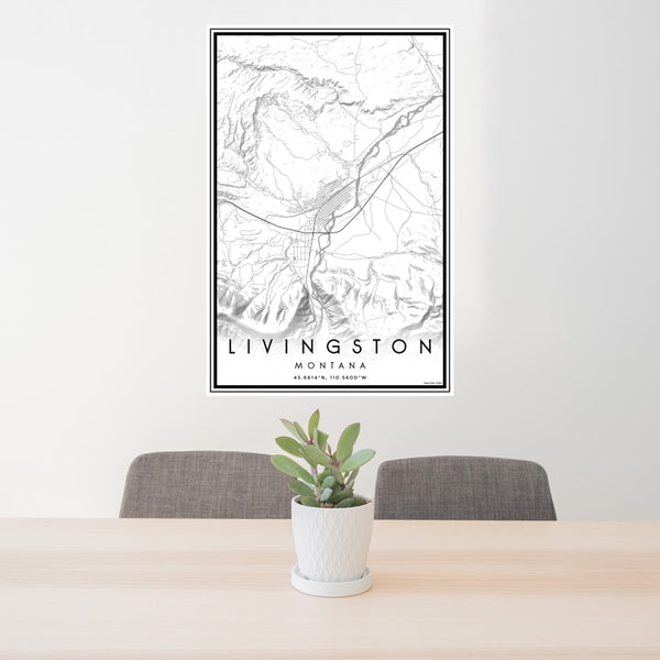 Livingston - Montana Classic Map Print